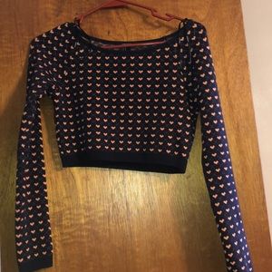 F21 hearts cropped top